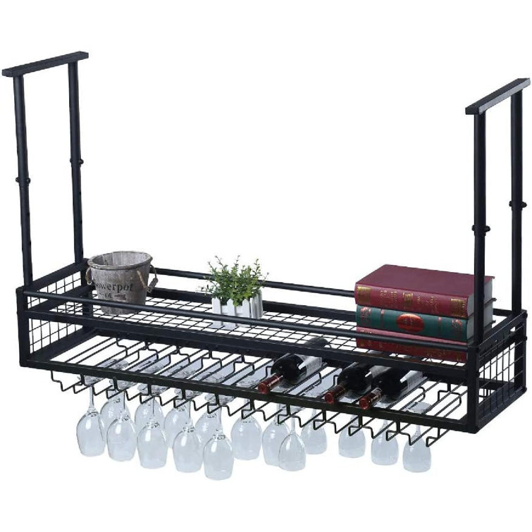 Ceiling hanging wine online rack